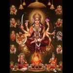 Priests performing Durga Saptashati Path with havan and Devi idols at Navgrah Mandir