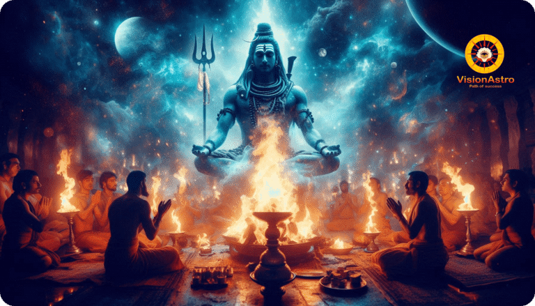 Ati Rudra Maha Yagna with 11 priests performing Vedic fire ritual and chanting Rudram